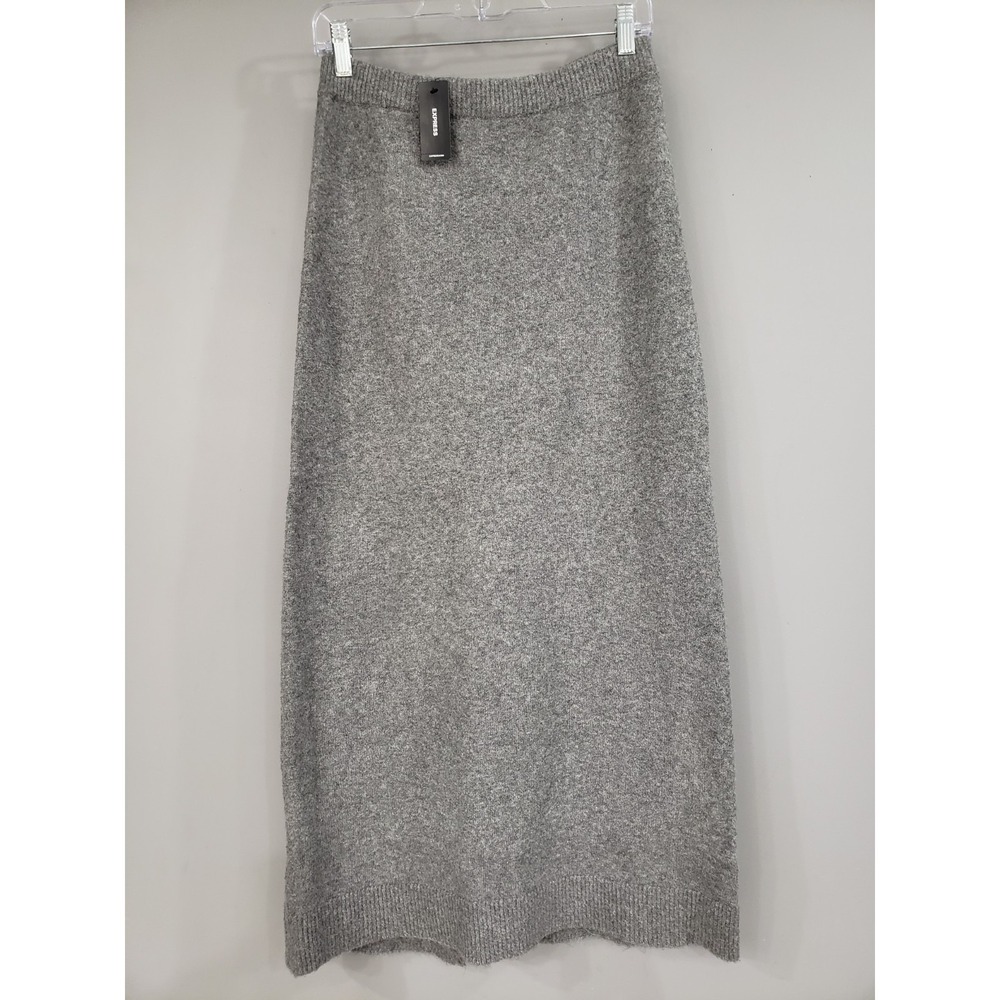EXPRESS Long Maxi Gray Back Slit Elastic Waistline Wool Blend Skirt‎ Old Money